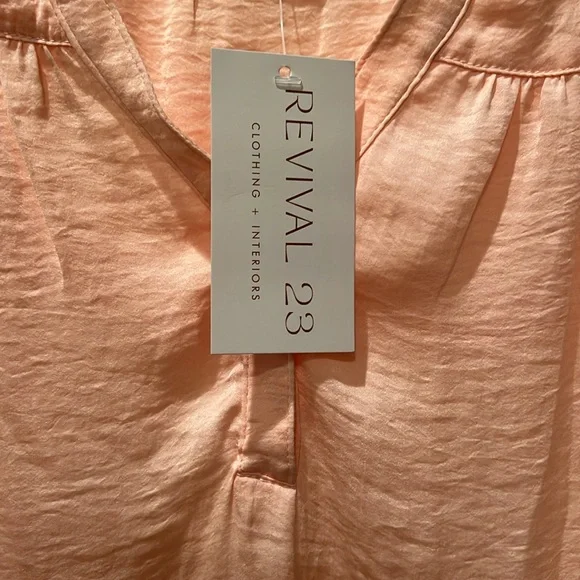 Kori Revival 23 women’s Small/Medium peach cap sleeve top NWT - Picture 3 of 7